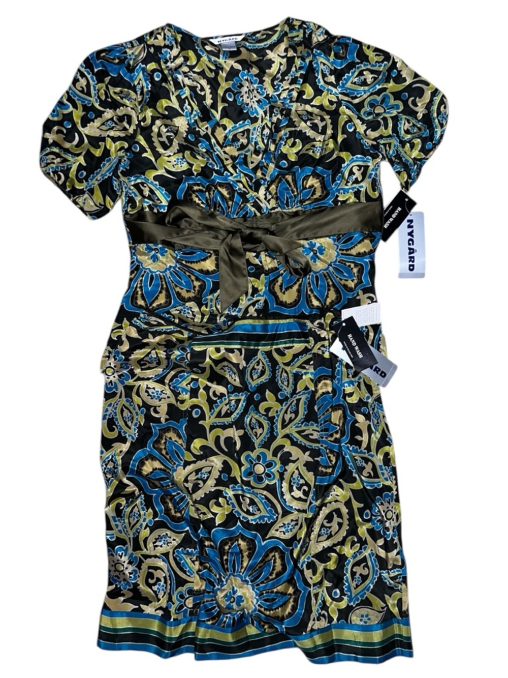 Nygard Two Piece Silk Cotton Blend Skirt and Top Abstract Pattern Size 12 NWT